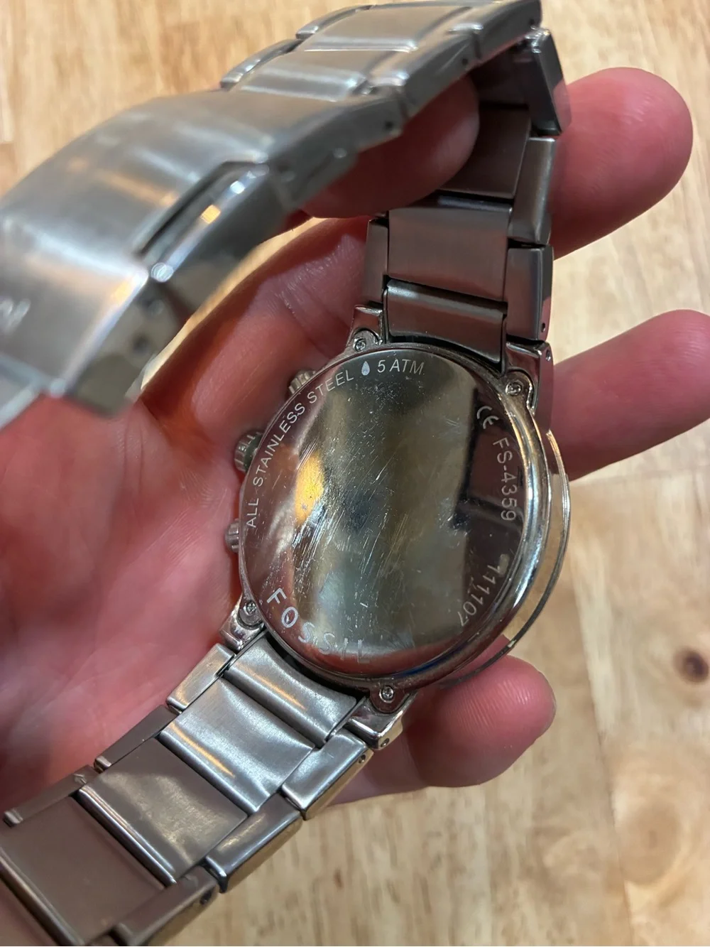 FOSSIL Gent's Wristwatch FS-4359 (P04024421) Silver Chronograph Large Watch